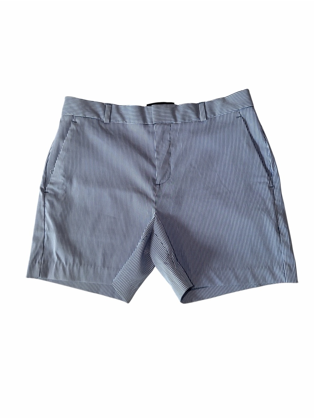 Banana Republic 5" Blue and White Pinstripe Flat-Front Shorts size 4